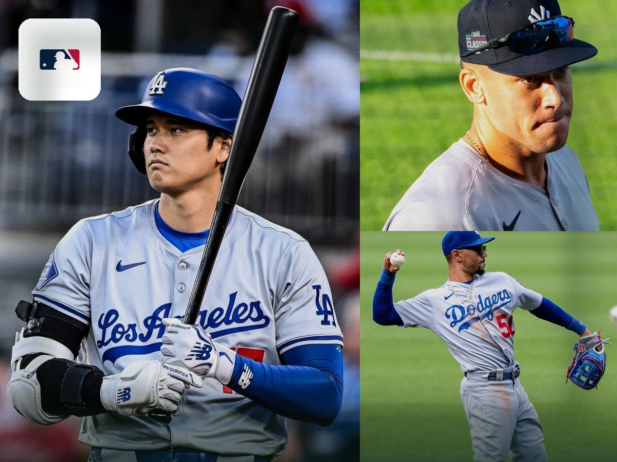 Collage of MLB stars with the MLB mark