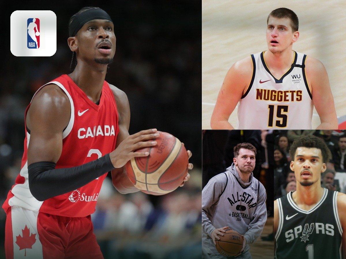 Collage of leading NBA players with the NBA mark